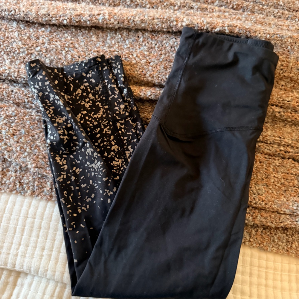 Spanx Gold Speckled Cropped Leggings